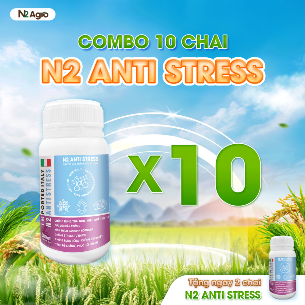 10 CHAI N2 ANTI STRESS NHẬP KHẨU TỪ ITALY 500ML